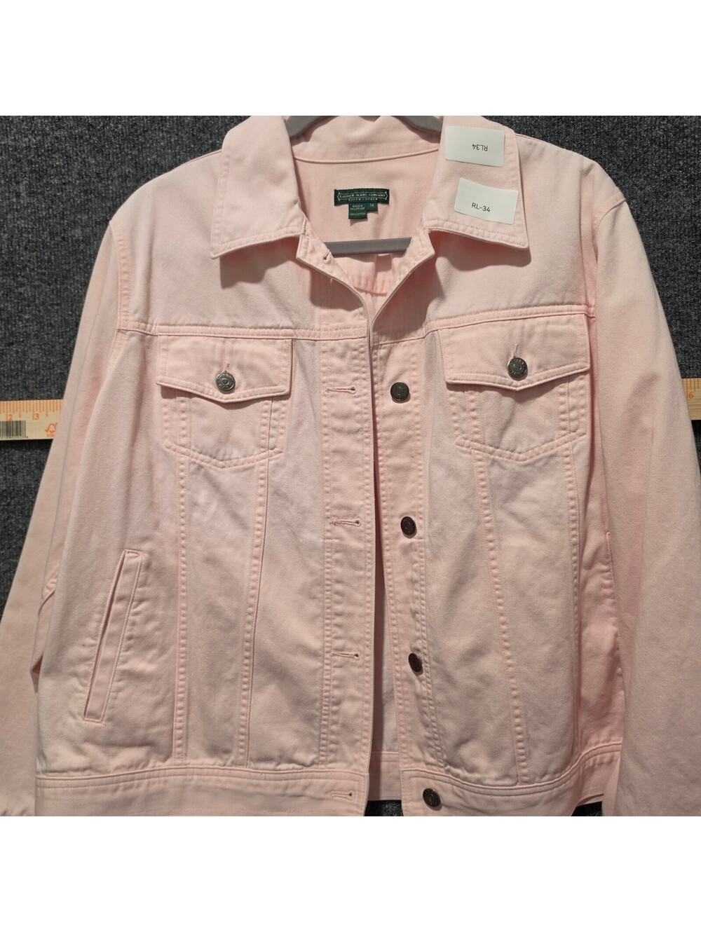 RL34. Lauren Jeans Co Ralph Lauren Pink Denim Trucker Jacket 100% Cotton 1x